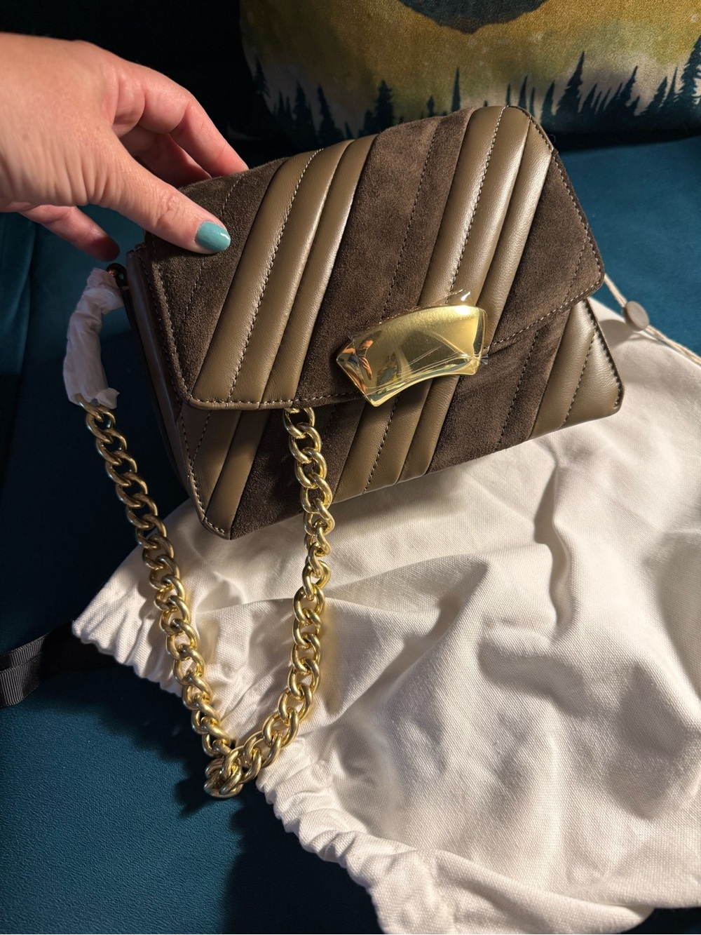 Phillip Lim ID Quilted Shoulder Bag with chain in portobello NWT